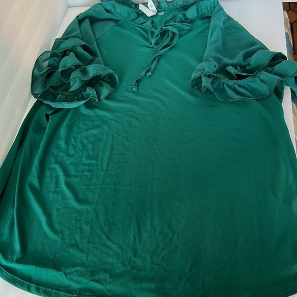 NWOT NY Collection Green Knit Blouse Size 1x - Picture 4 of 4